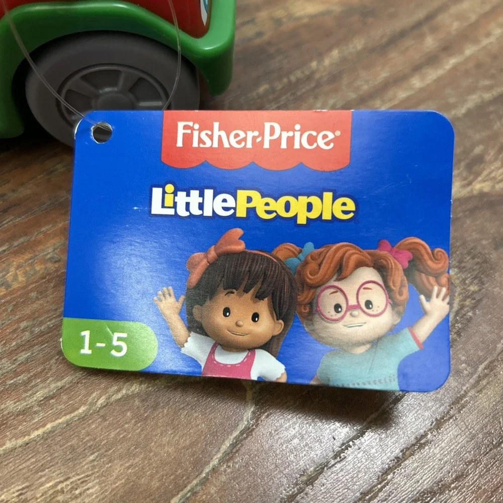 Fisher Price Little People Red Pizza Food Delivery Truck Car Vehicle & Figure